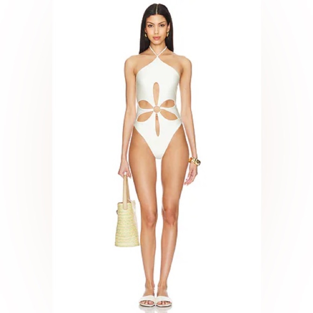 White Cutout One-Piece Swimsuit